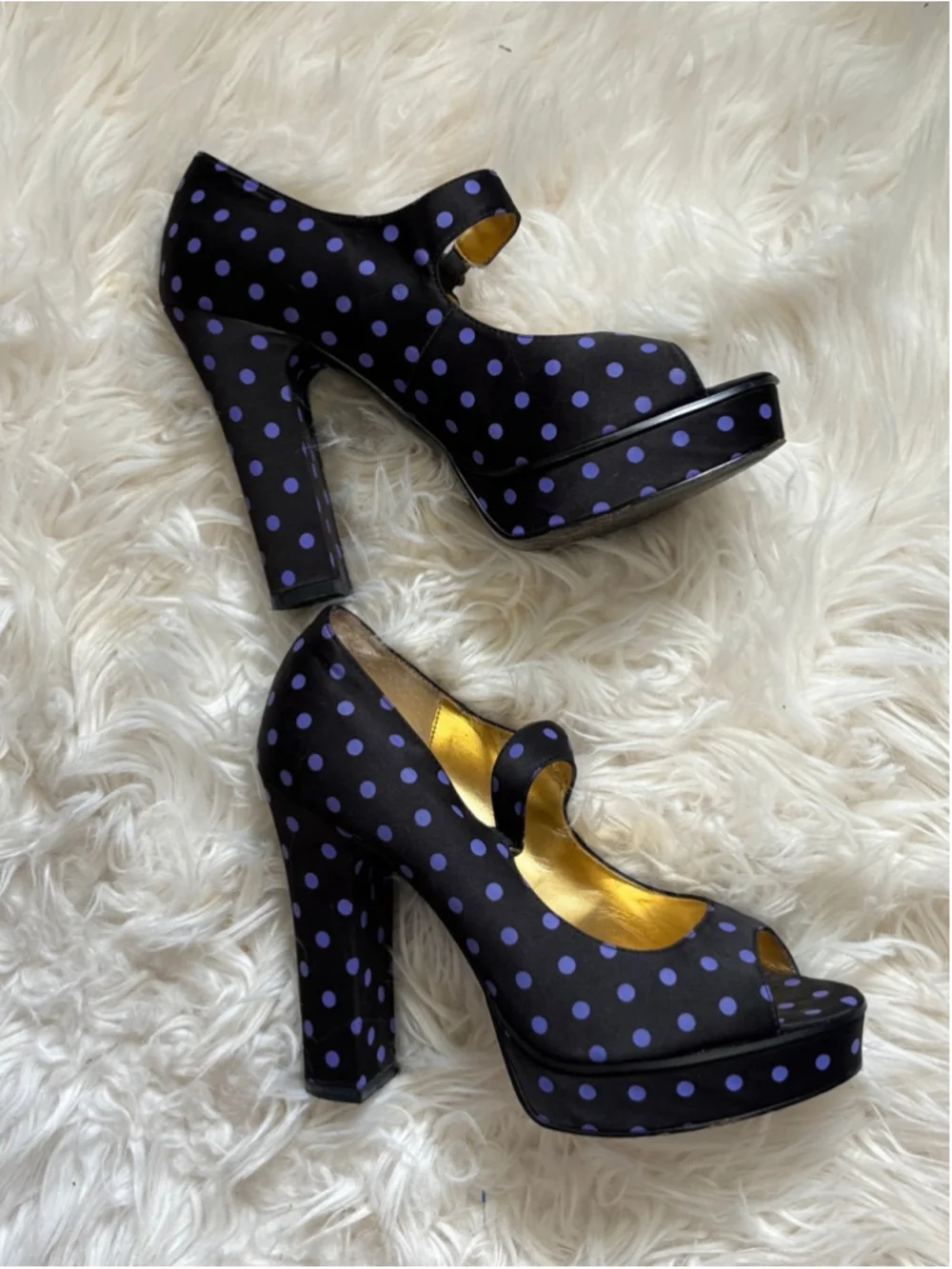 Well worn woman's platform heels 7